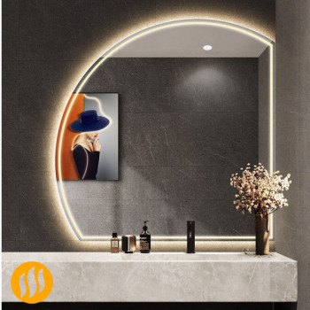 Зеркало с подогревом и подсветкой в ванную комнату Бауру